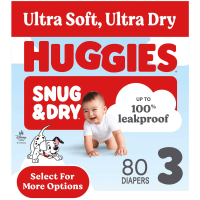 Huggies Snug & Dry Baby Diapers, Size 3 (16-26 lbs), 80 Count 