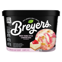 Breyers NY Cheesecake Strawberry Frozen Dessert 100% Grade A Milk & Cream, 48 oz