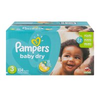 Pampers Baby Dry Size 3 (16-28LB) 104CT Box product image
