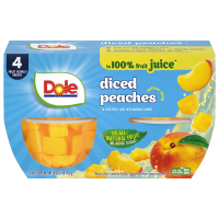 Dole Fruit Bowls Peaches 4oz. EA 4CT 16oz PKG