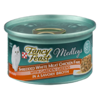 Fancy Feast Elegant Medleys Shredded White Meat Chicken Fare with Garden Greens 1CT 3oz Can product image