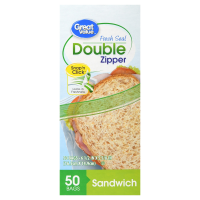 Store Brand Double Zipper Sandwich Bags 50 Count