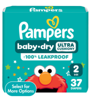 Pampers Baby Dry Diapers Size 2 (12-18 LB) Jumbo Pack 37CT PKG