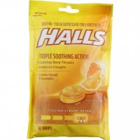 Halls Triple Soothing Action Cough Drops Honey-Lemon 30CT PKG product image