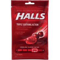 Halls Triple Soothing Cough Drops Cherry 30CT PKG product image