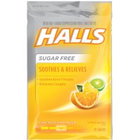 Halls Sugar Free Cough Suppressant Drops Citrus Blend 25CT PKG product image