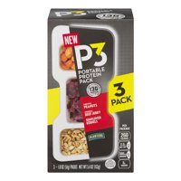 P3 Portable Protein Pack Chipotle Peanuts, Original Beef Jerky, Sunflower Kernels 3Pack 5.4oz product image
