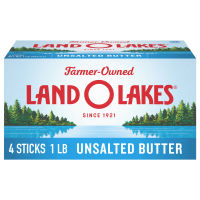 Land O Lakes Butter Unsalted Sticks 4 Quarters 1LB Box