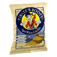 Pirates Booty Gourmet Puffed Rice & Corn Snack Aged White Cheddar 4oz Bag product image