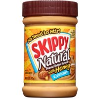 Skippy Natural Creamy Peanut Butter Spread with Honey 15oz Jar product image