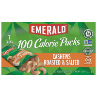 Emerald 100 Calorie Packs Roasted & Salted Cashew Halves & Pieces 7Pack Box 4.34oz product image