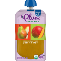 Plum Organics Baby Food Stage 2 Pear Mango 4oz Pouch