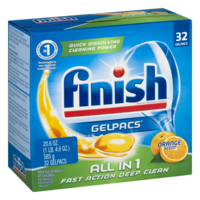 Finish Gelpacs Automatic Dishwasher Detergent Orange Scent 32CT product image