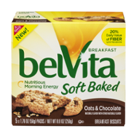 Nabisco belVita Soft Baked Breakfast Biscuits Oats & Chocolate 5CT Box product image