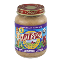 Earth's Best Organic Stage 3 Apple Cinnamon Oatmeal 6oz Jar product image