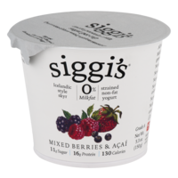 Siggi's Icelandic Style Strained Non-Fat Yogurt Mixed Berry & Acai 5.3oz Cup product image