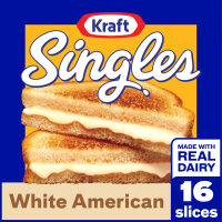 Kraft Cheese White American Singles 16CT 12oz PKG