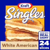 Kraft Cheese White American Singles 24CT 16oz PKG
