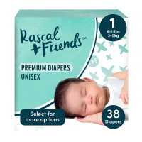 Rascal + Friends Premium Diapers  Size 1, 38 Count (6-11) Lbs product image