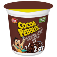 Post Cocoa PEBBLES Cereal Chocolatey Kids Cereal Gluten Free, 2.0 Oz Cup
