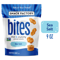 Snack Factory Bites Thin + Crunchy Pretzel Snacks - Sea Salt - 9oz