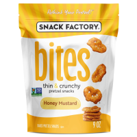 Snack Factory Bites Thin & Crunchy Pretzel Snacks, Honey Mustard - 9oz