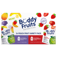 Buddy Fruits Blended Fruit Pouches Variety Pack, 24 Ct