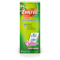 Children's Zyrtec 24 Hour Allergy Relief Syrup  Bubble Gum, 4 Fl Oz