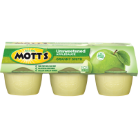 Mott's No Sugar Added Granny Smith Applesauce, 3.9 oz, 6 Count Cups