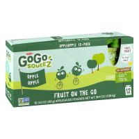 GoGo SqueeZ No Sugar Added Applesauce and Fruit Puree Apple Apple - 3.2oz/12ct