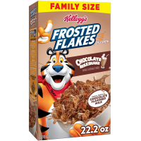 Kellogg's Frosted Flakes Chocolate Milkshake Breakfast Cereal Family Size Box, 22.2 oz