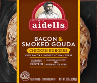 Aidells Chicken Burgers Bacon & Smoked Gouda 2CT 12oz product image