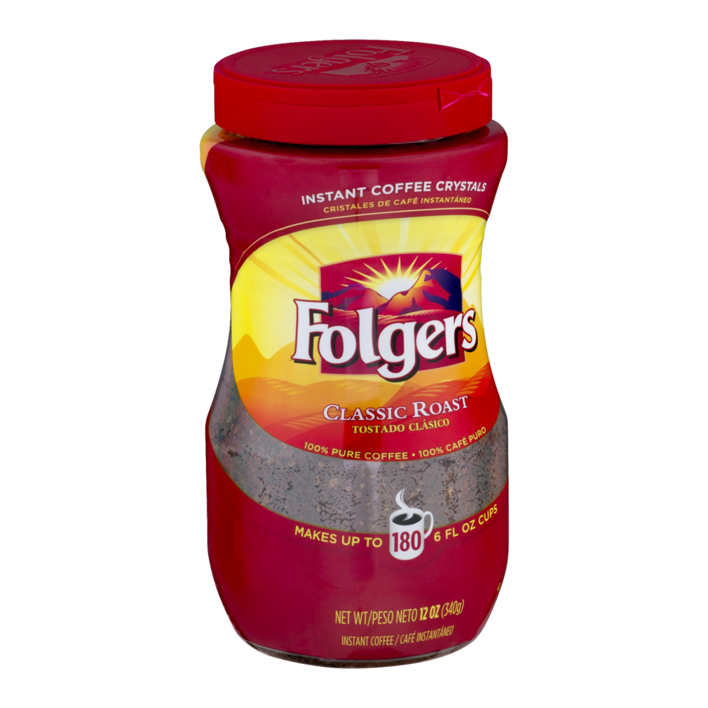 Folgers Classic Roast Instant Crystals 12oz Jar Garden Grocer