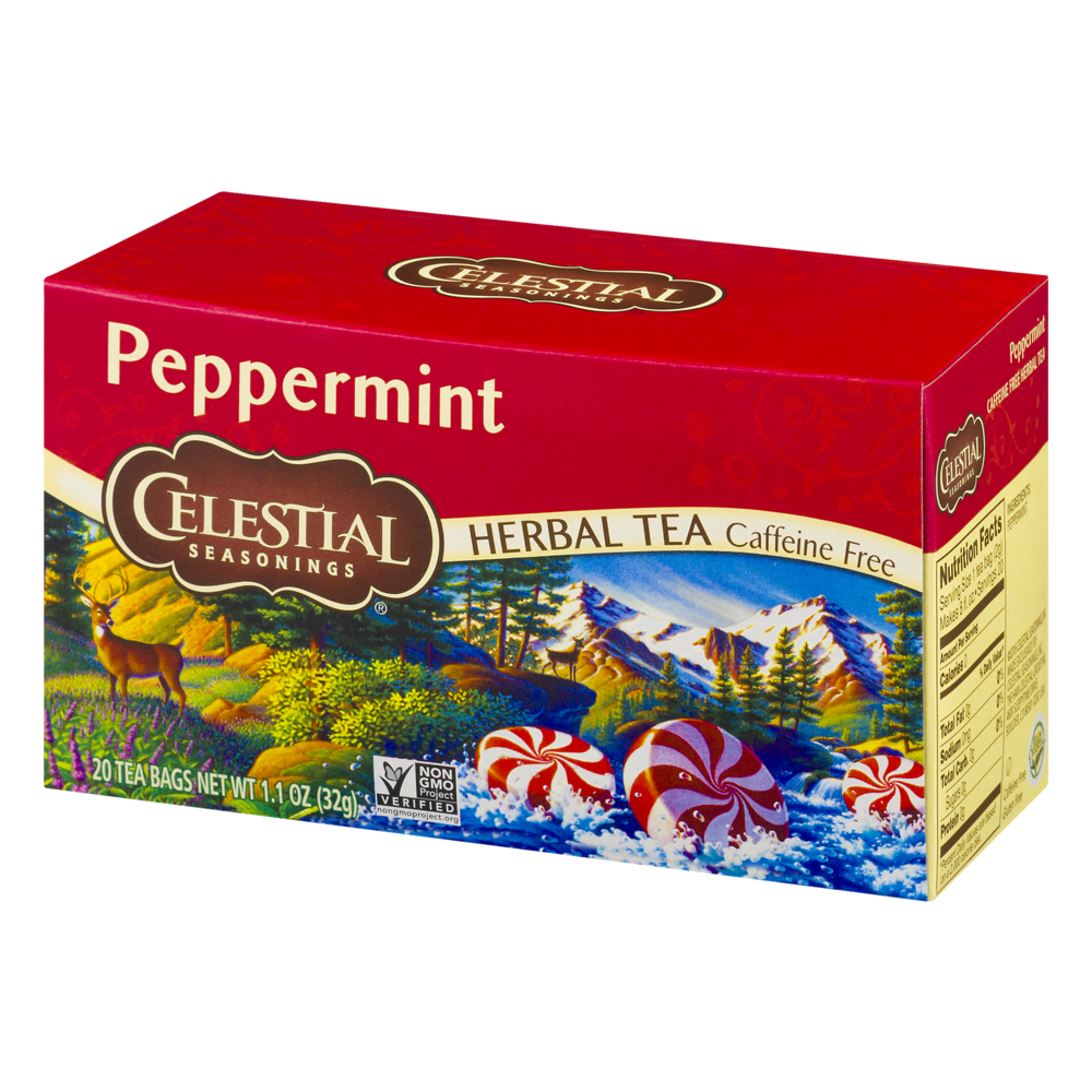 Celestial Seasonings Peppermint Caffeine Free Herbal Tea Bags 20CT PKG Garden Grocer