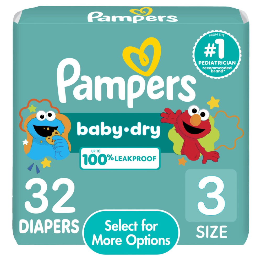 Pampers Baby Dry Size 3 (16-28LB) Jumbo Pack 32CT PKG