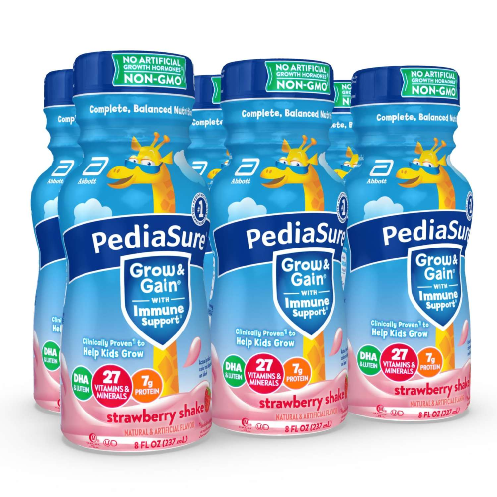 PediaSure Nutrition Beverage Shake Strawberry 6PK of 8oz BTLS