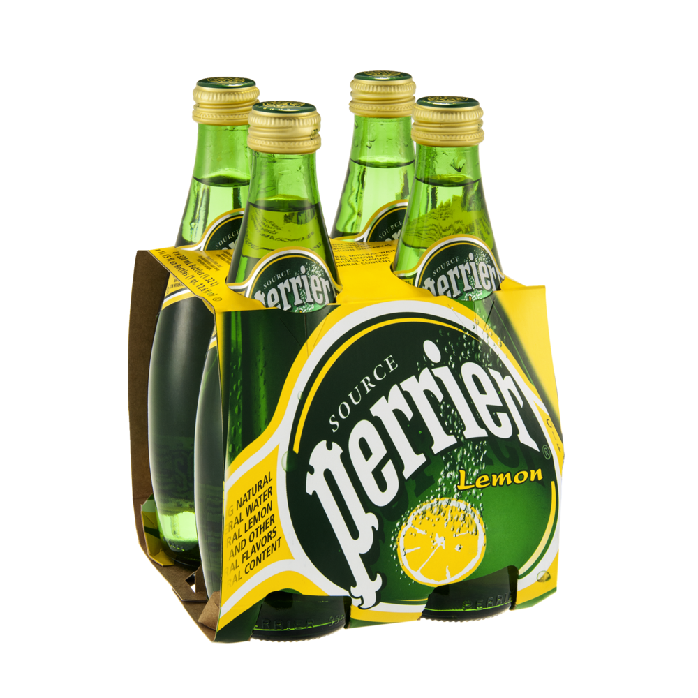 Perrier Sparkling Mineral Water Lemon 4PK of 11.15oz Bottles Garden