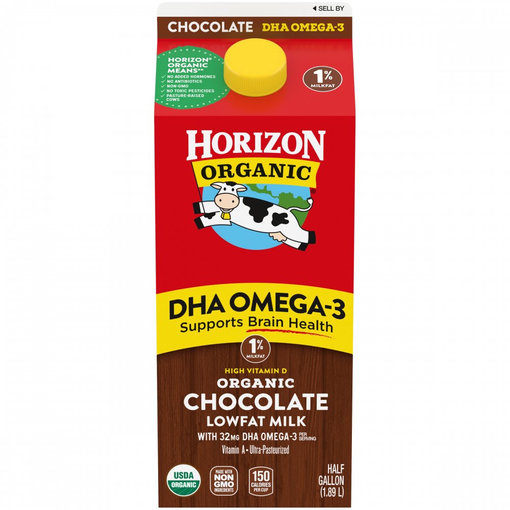 Horizon Organic DHA Omega3 Milk Chocolate 1 Low Fat 64oz CTN Garden
