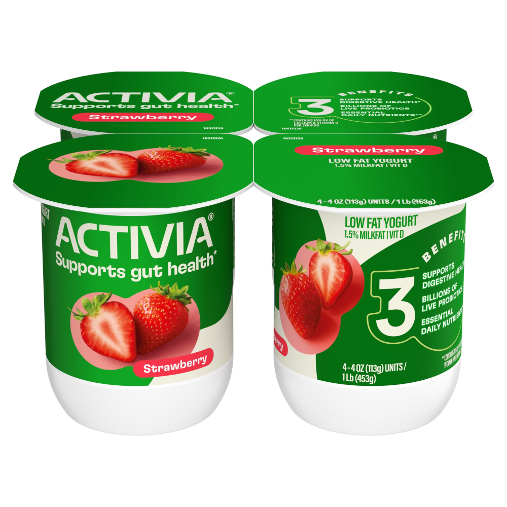 Dannon Activia Probiotic Yogurt Strawberry 4oz EA 4PK