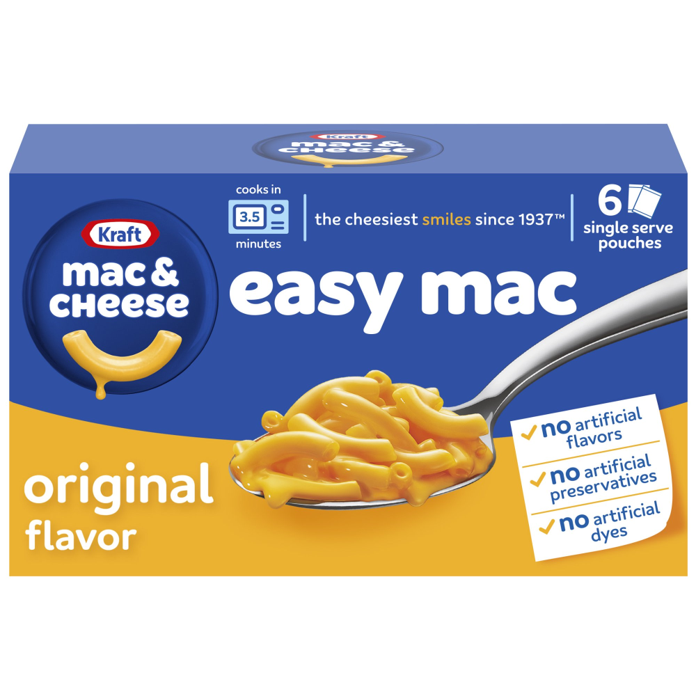 Kraft Easy Mac Original Macaroni & Cheese Dinner 6CT 12.9oz Box