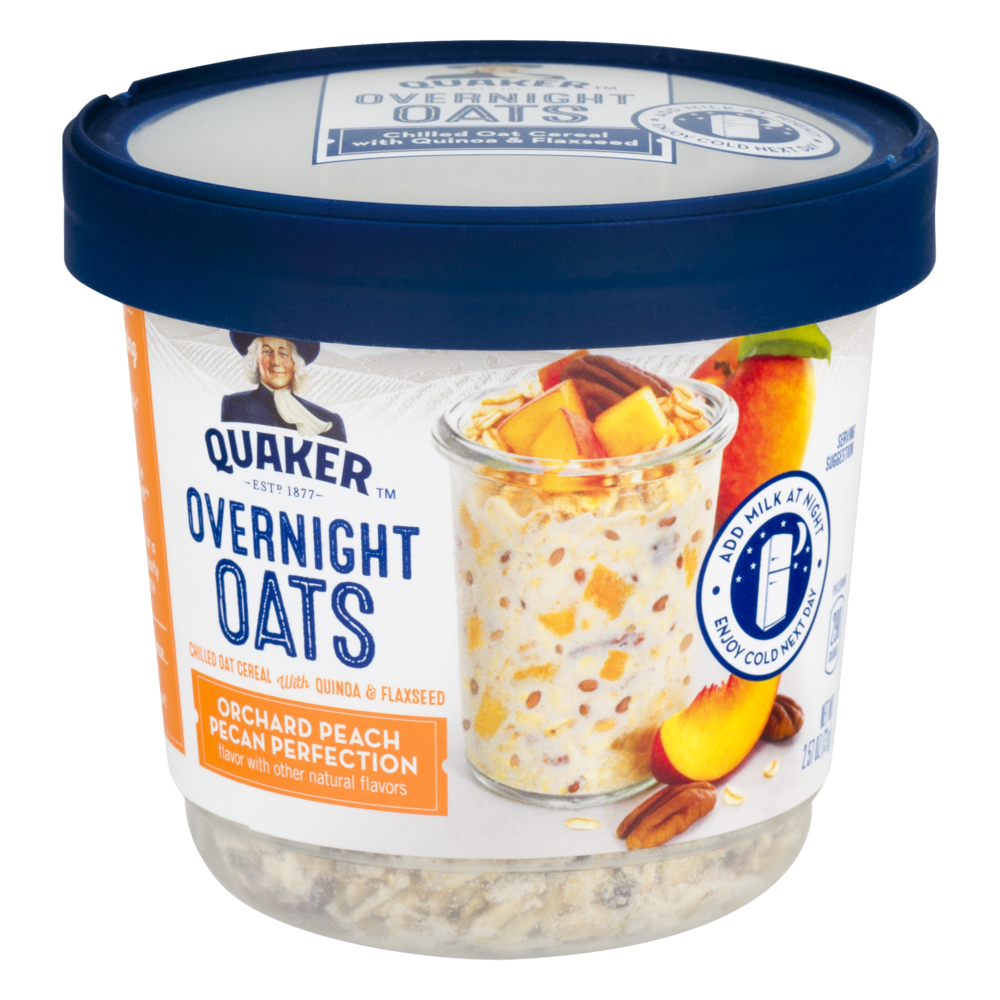 Quaker Overnight Oats Orchard Peach Pecan Perfection 2.57oz Cup