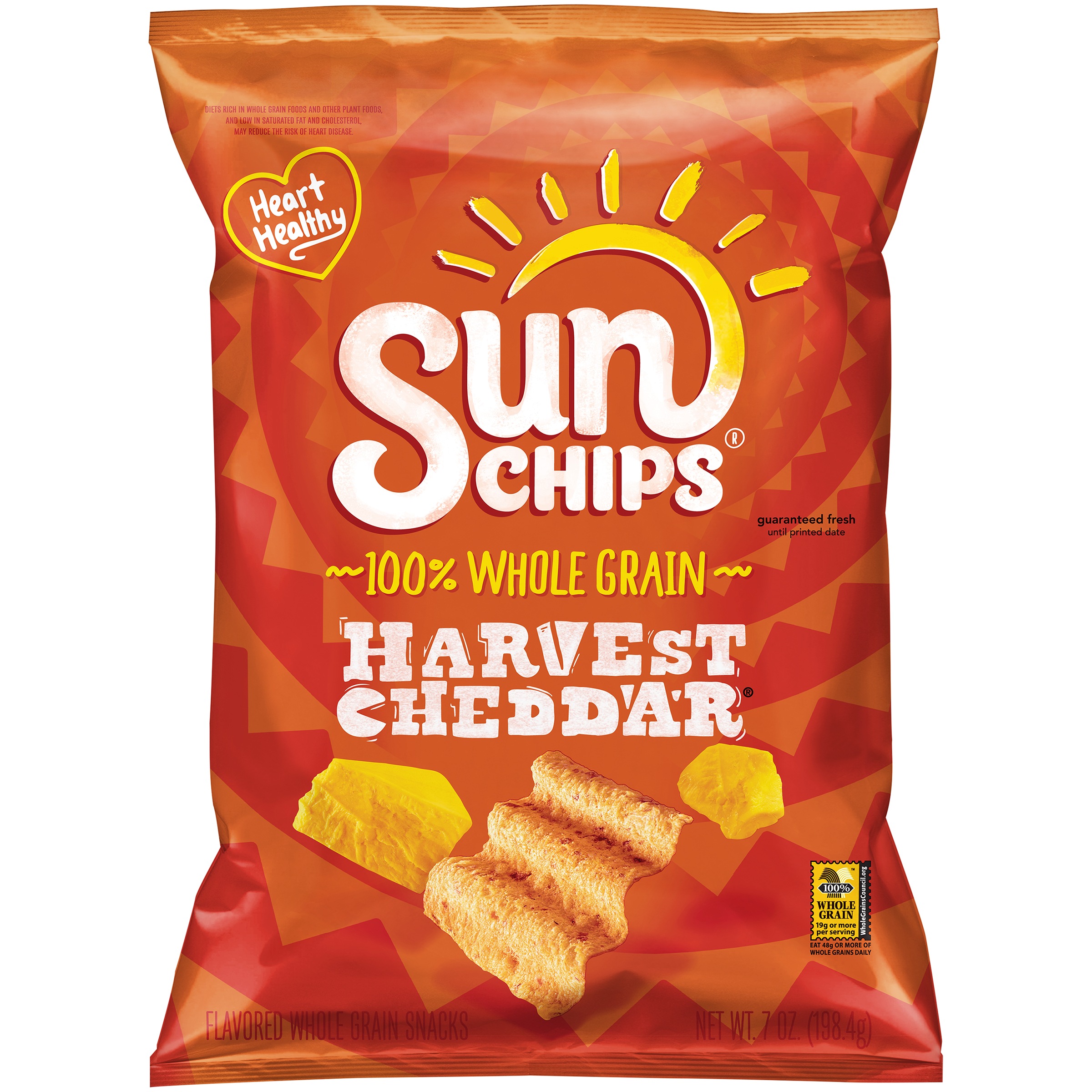 Sun Chips Multi-Grain Snacks Harvest Cheddar 7oz Bag