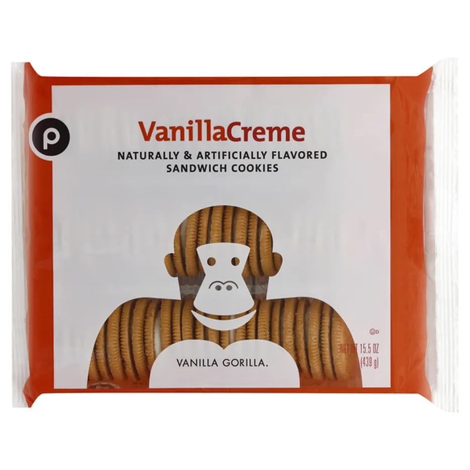 Store Brand Vanilla Sandwich Creme Cookies 15.5oz PKG