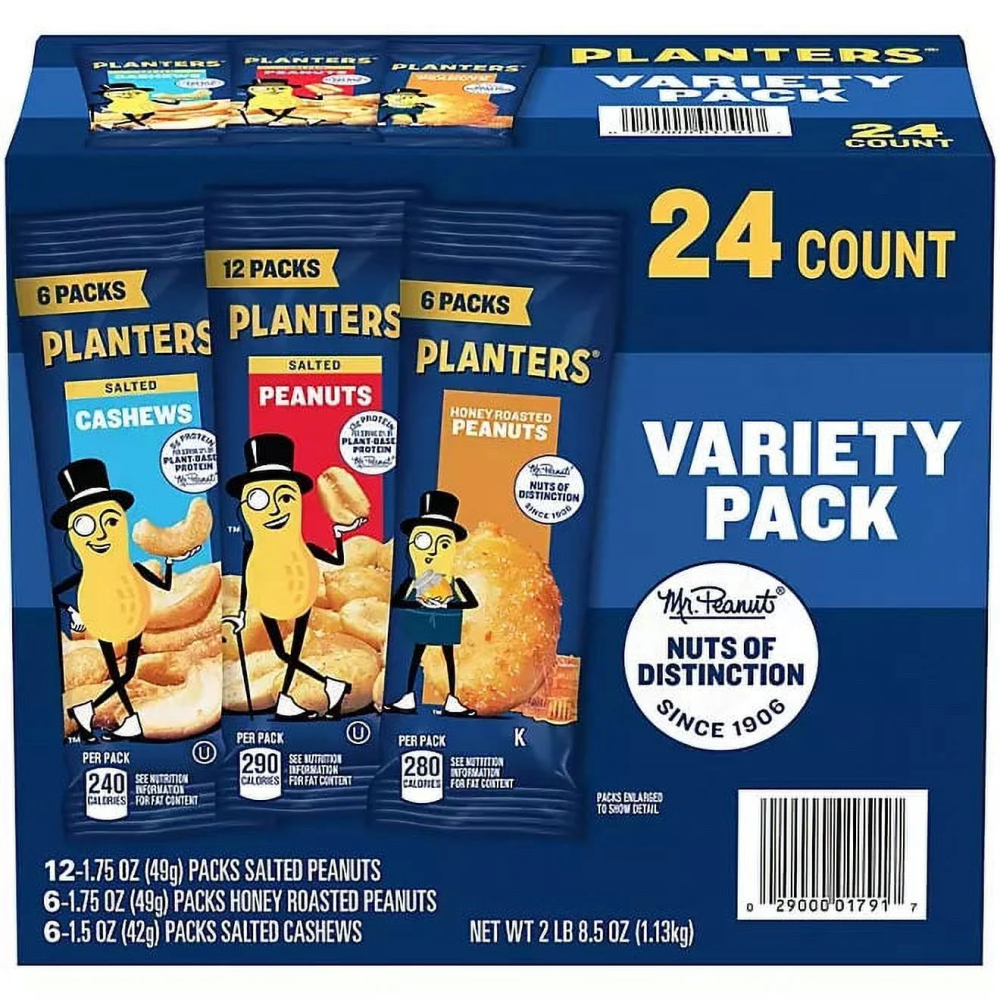 Planters Individual Variety Pack, 24 pk.