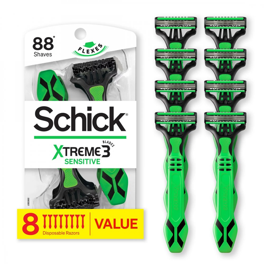 Schick XTreme3 Comfort Plus XTra Sensetive Razors 8CT PKG