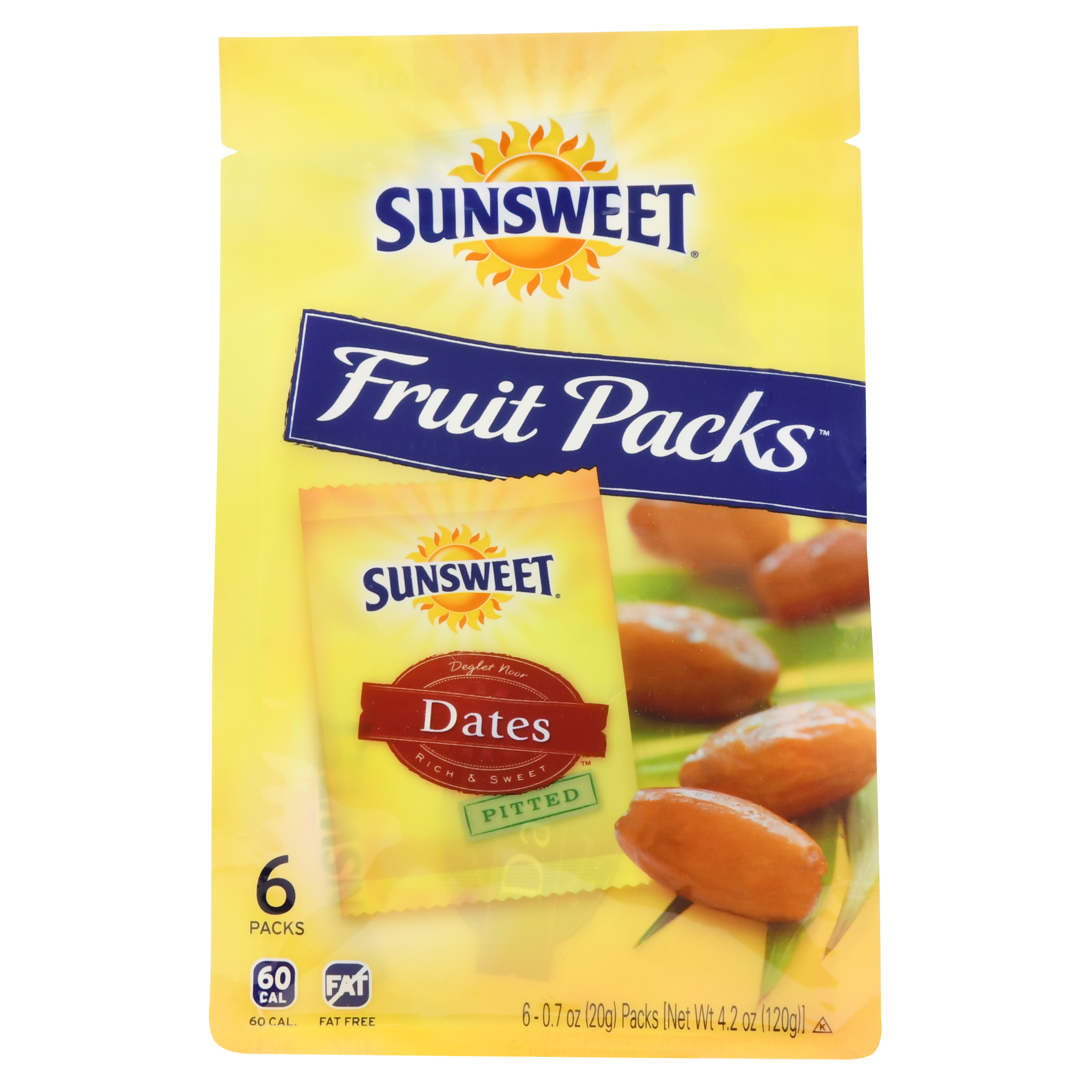 Sunsweet Fruit Packs Dates 0.7oz Packs 6PK 4.2oz Bag