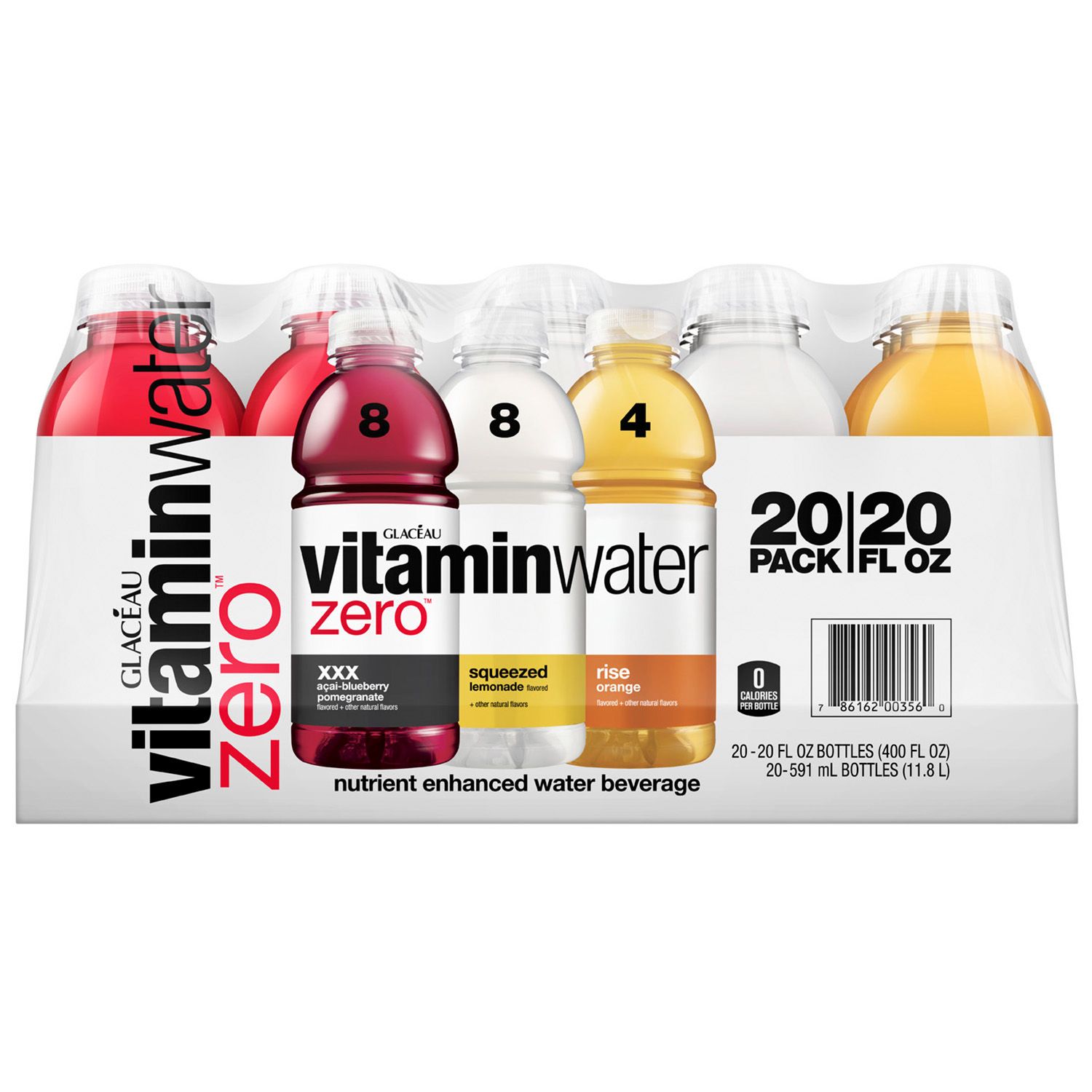Glaceau Vitamin Water Zero Variety Pack 20CT of 20oz BTL | Garden Grocer