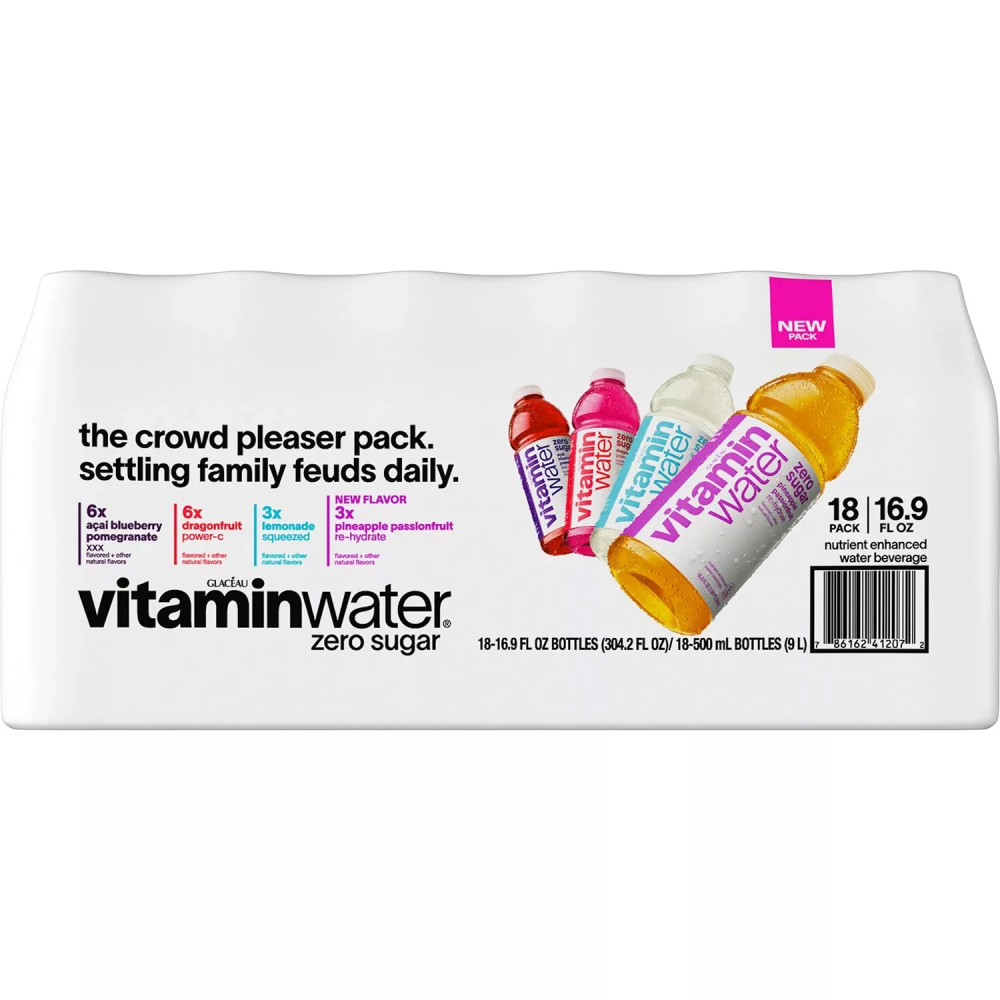 Glaceau Vitamin Water Zero Variety Pack 18CT of 16.9oz BTL