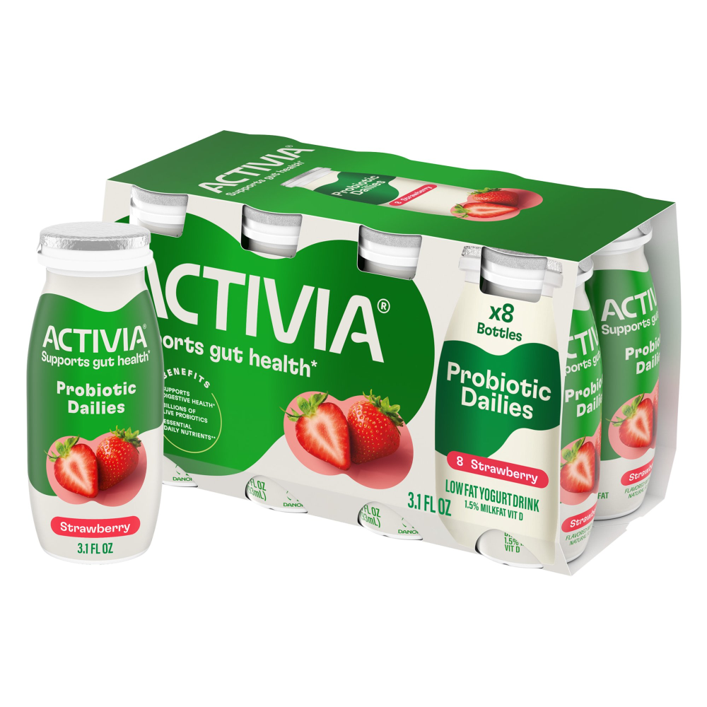 Activia Probiotic Dailies Strawberry Low Fat Yogurt Strawberry 8PK of 3.1oz EA