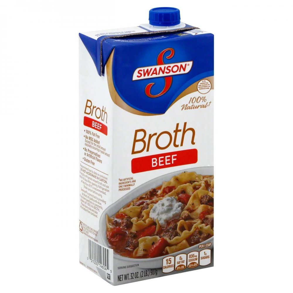 Swanson 100% Natural Beef Broth 32oz Ctn